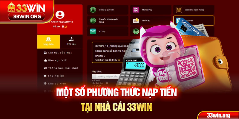 Hình thức bổ sung vốn cược tại 33Win